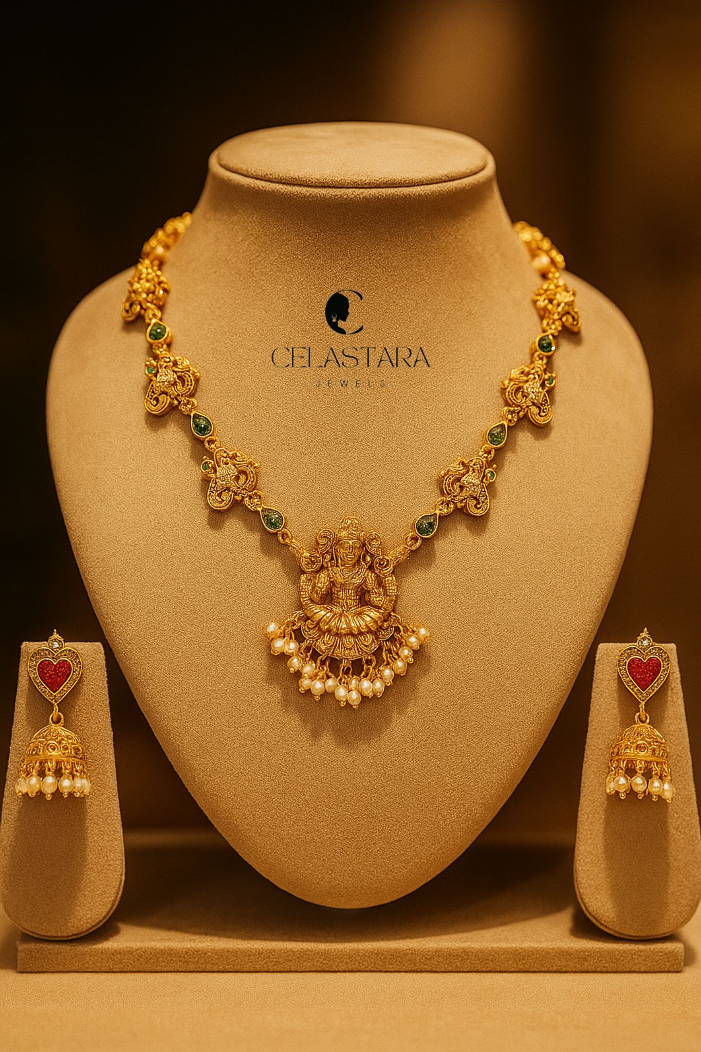 Divine Lakshmi Temple Necklace Set