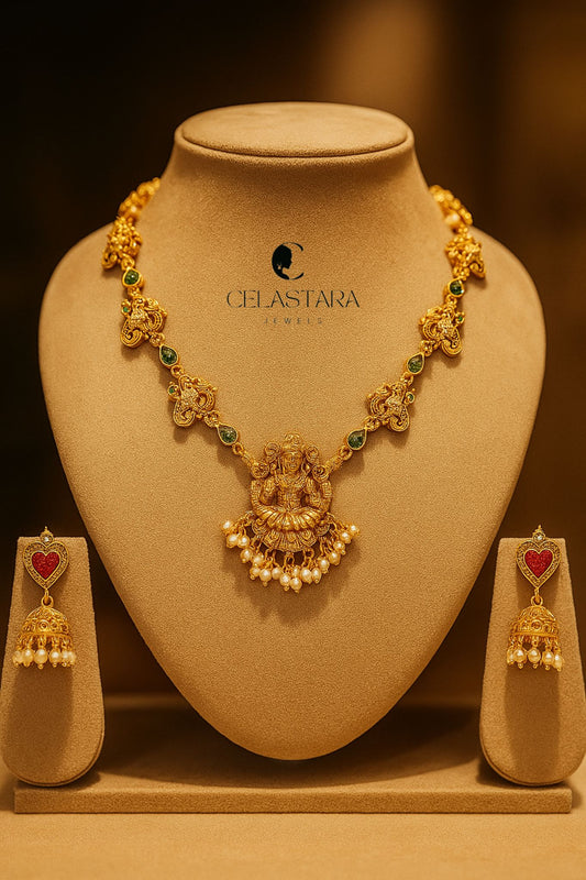 Divine Lakshmi Temple Necklace Set